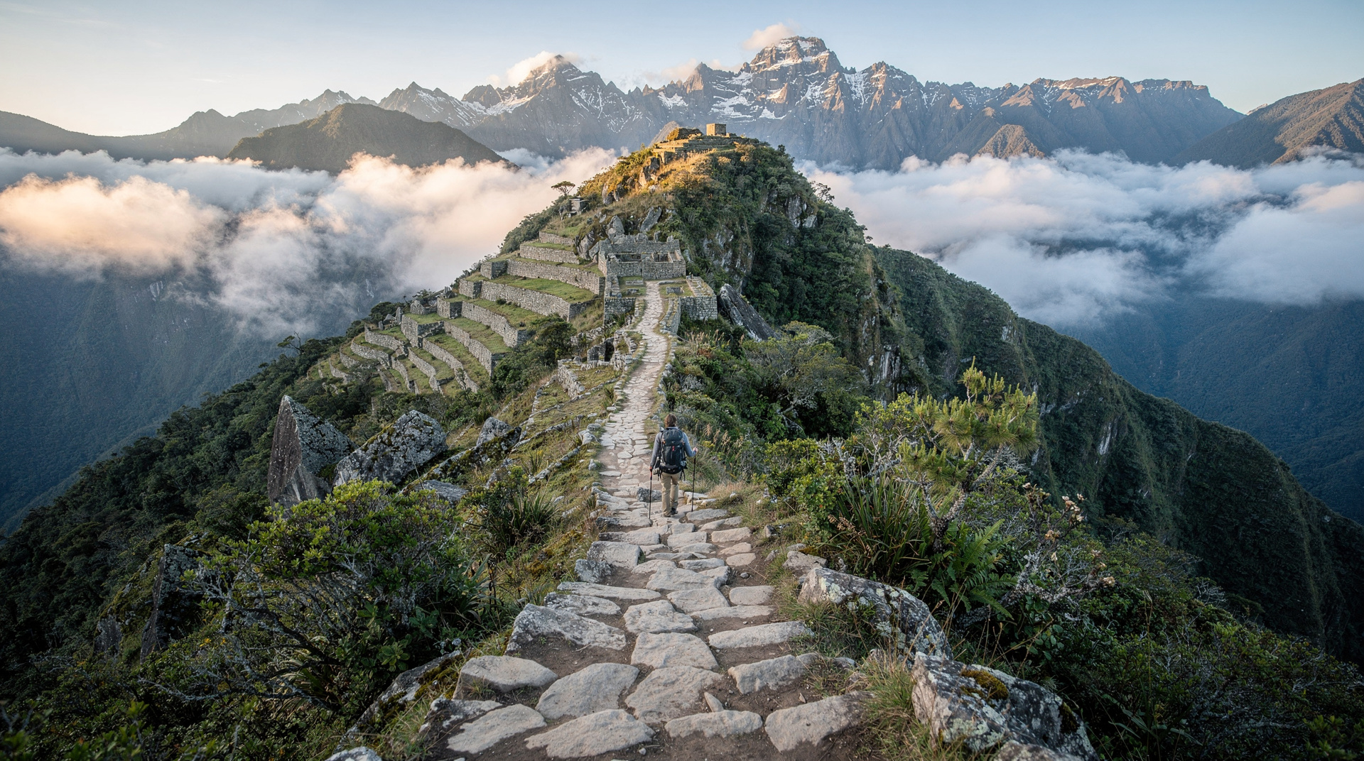 Caminho Inca curto de 2 dias: a rota rápida até a Porta do Sol — Caminho Inca de 2 dias: parte do Km 104, passa por Wiñay Wayna até a Porta do So